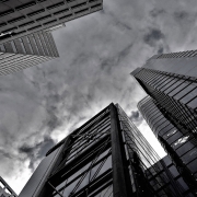 skyscrapers black and white