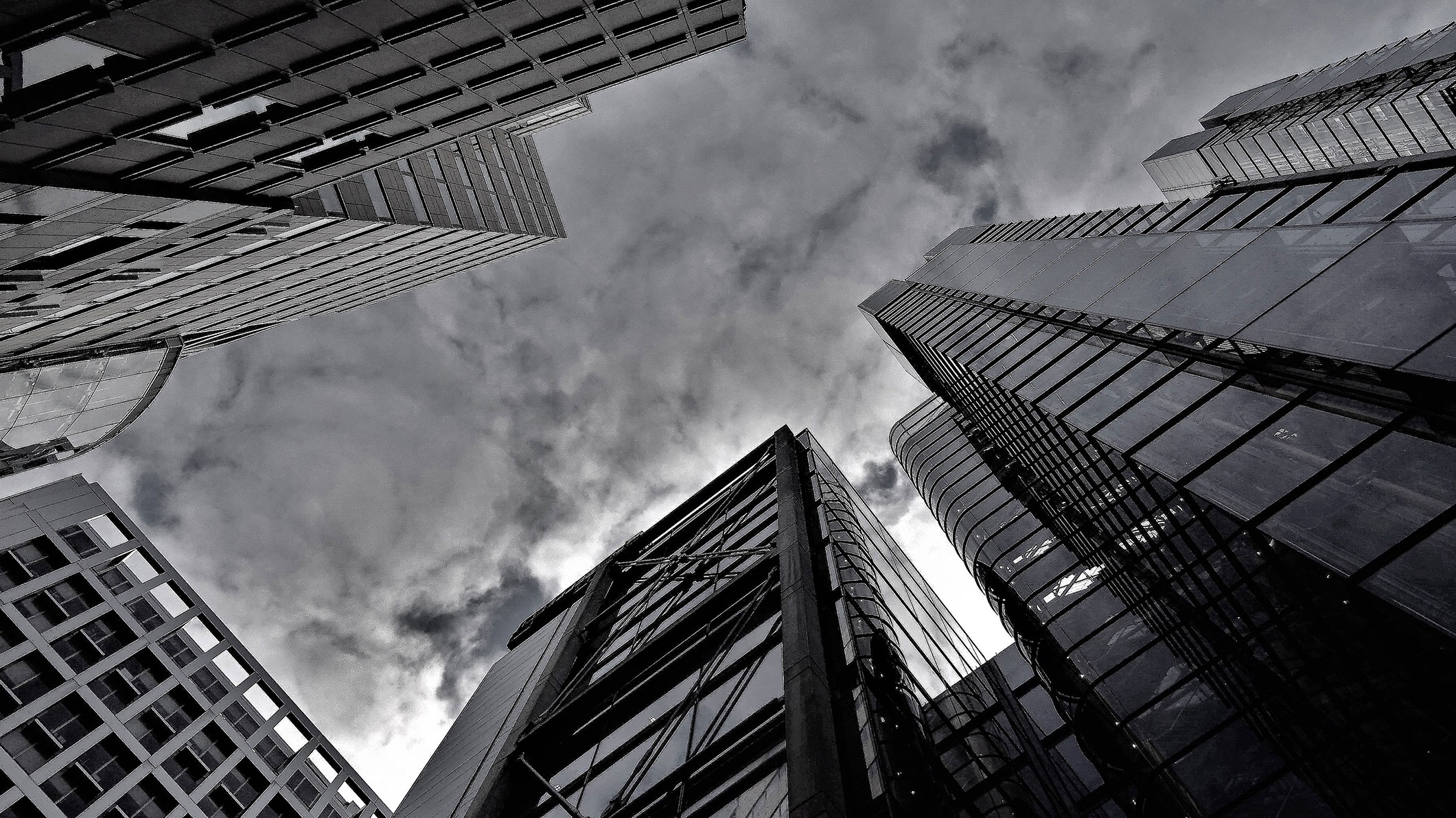 skyscrapers black and white